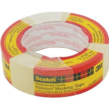 SCOTCH Masking Tape, 601 yd L, 112 in W, Paper Backing, Beige 20501.5
